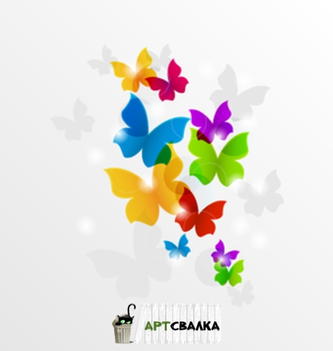 Разноцветные абстрактные векторные бабочки  | Colorful abstract vector butterflies